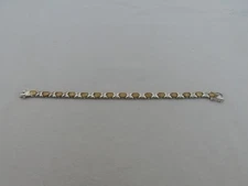 Estate Sterling Silver 7" Hugs & Kisses Bracelet CL-4