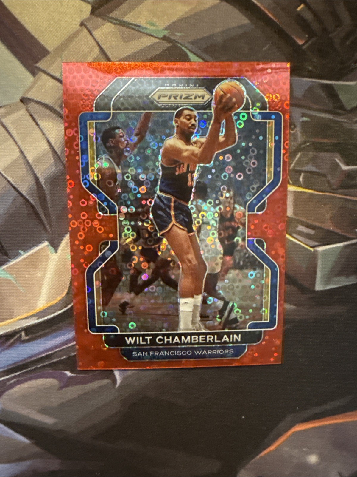 2021-22 Panini Prizm Fast Break Red Prizm /100 Wilt Chamberlain #260 HOF Miscut