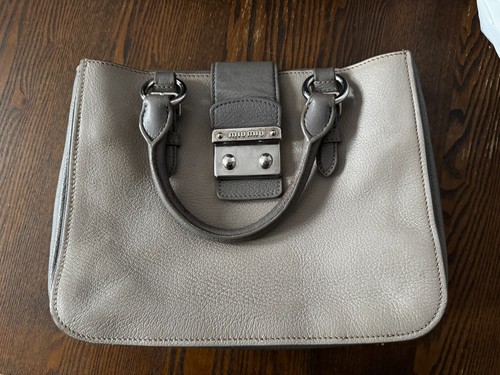 Vintage Miu Miu leather satchel bag in green