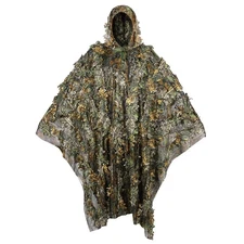 Outdoor Camouflage Ghillie Poncho 3D Leaves Hunting Cape Camouflage Cloak Ste...