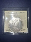 1966  Large Beads,  Canadian Silver Dollar  ICCS  Graded, **MS-64