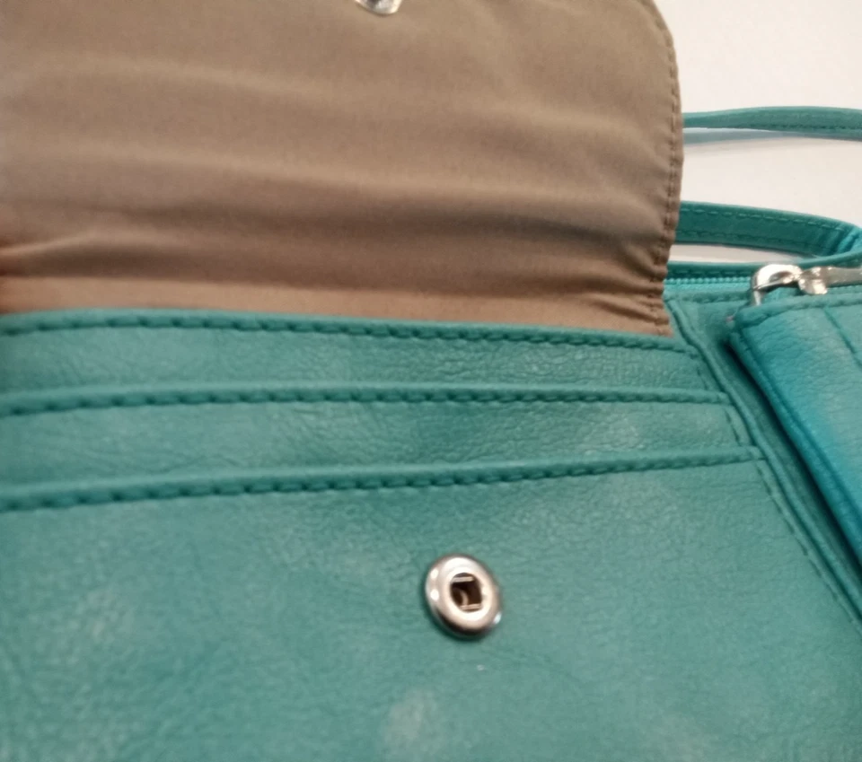 Cartera Bandolera Relic Ocean Blue Aqua Muñequera Dos Maneras de Usar Correa Desmontable Nueva Foto 4 de 4