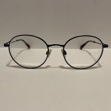 Warby Parker Eyeglasses Milton 2550 Brushed Navy Round Metal Frame 50 19 142