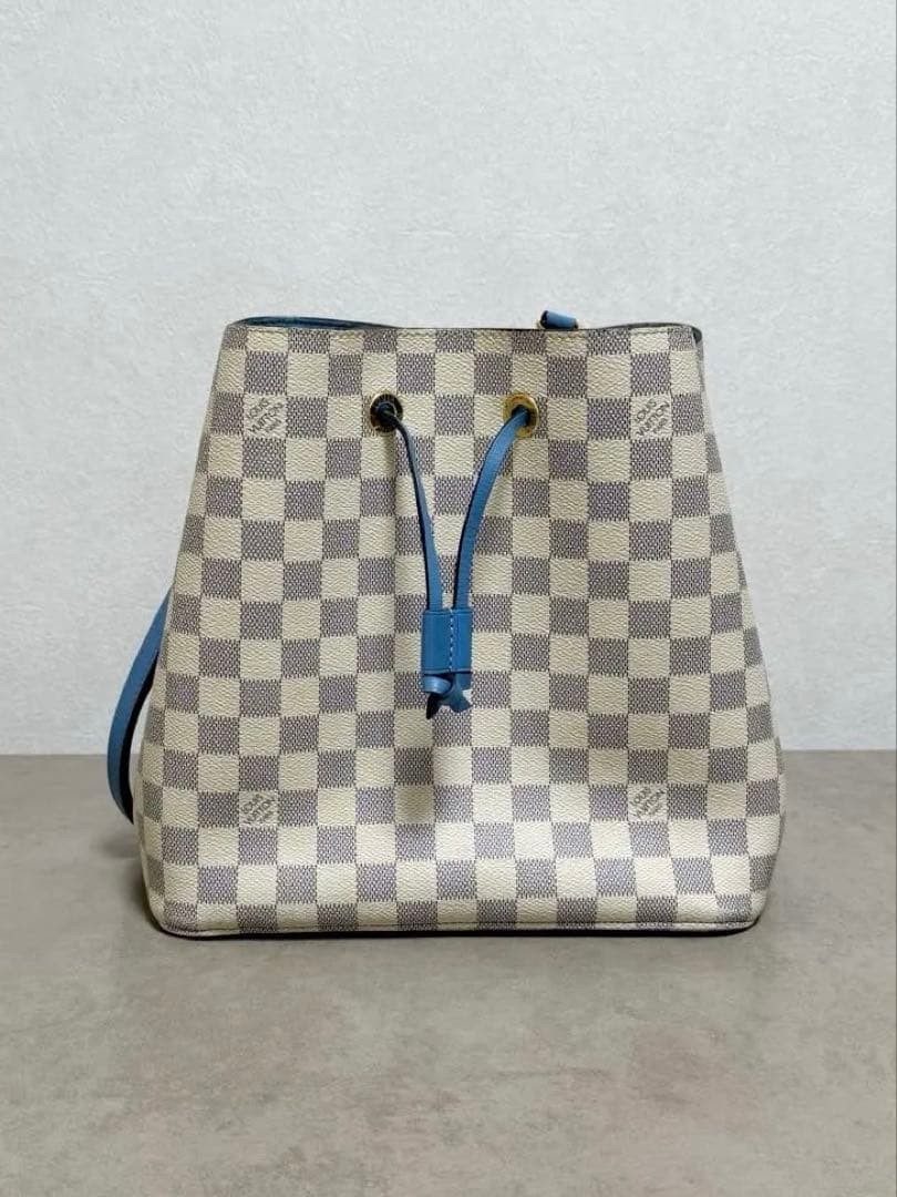 Louis Vuitton NeoNoe Damier Azur Blue Bucket Bag N40153 Shoulder