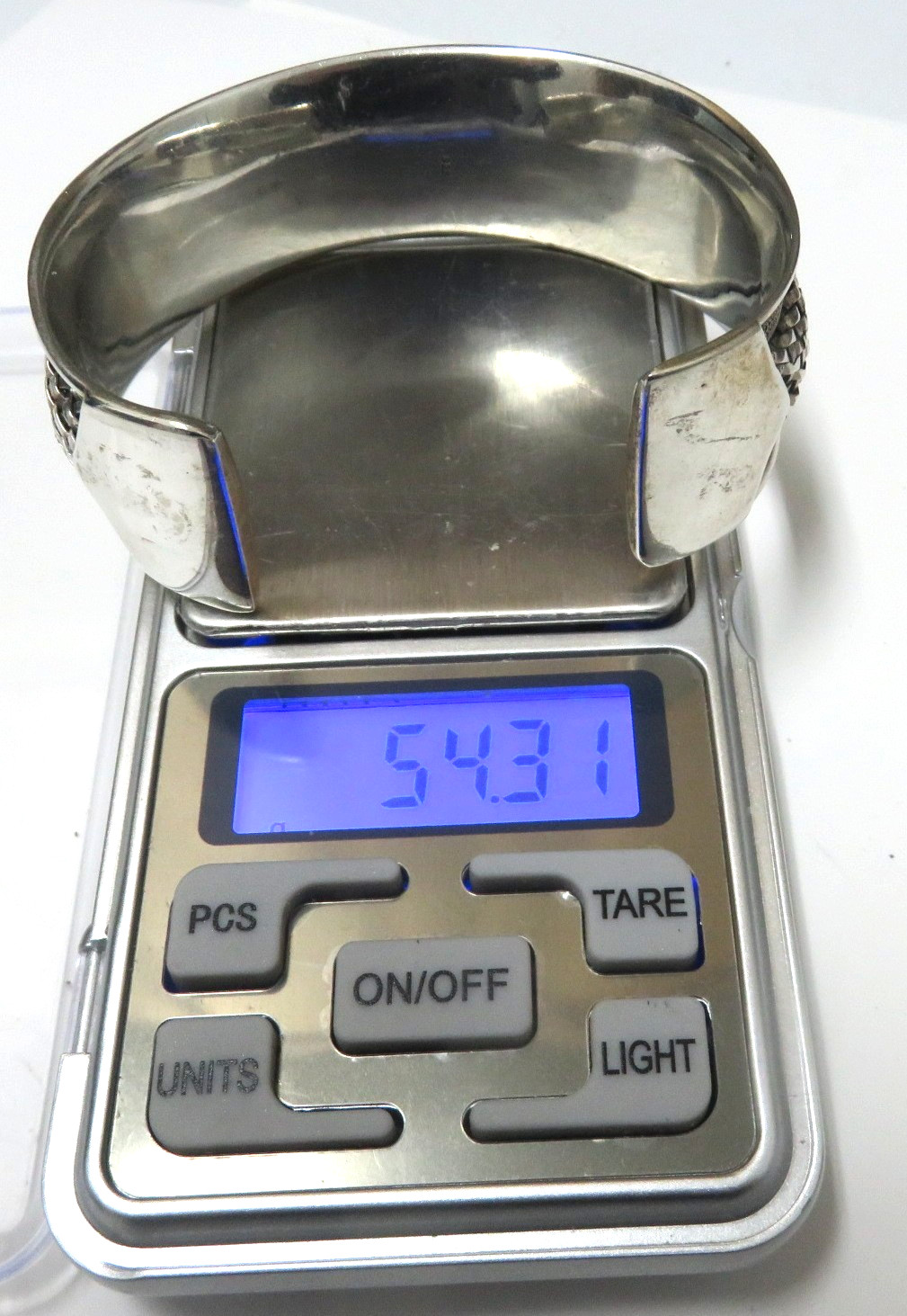 Large Heavy Solid Sterling Silver Cuff Bracelet, … - image 4