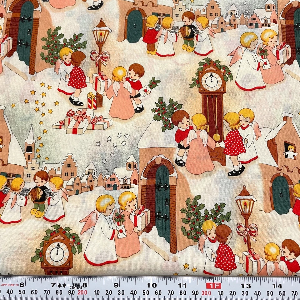 Telas vintage de algodón RJR bendiciones de la temporada para niños 3 cuartos grasos 18x21 Foto 2 de 4