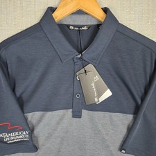 TRAVIS MATHEW New 98 Mens Size XL Polo Shirt Pima Cotton Blend Golf Blue Gray