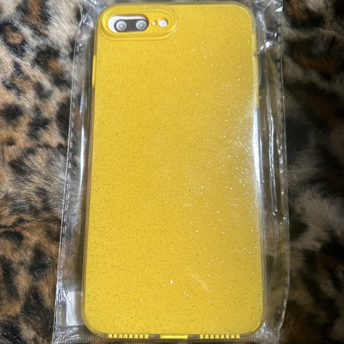 iphone plus Plus Yellow Glitter silicone case Brand New
