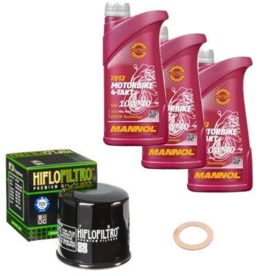 Yamaha YZF 600 R Thunder Cat 4TV Bj. 1998, MANNOL 10W40 3L, HiFlo Ölfilter Set