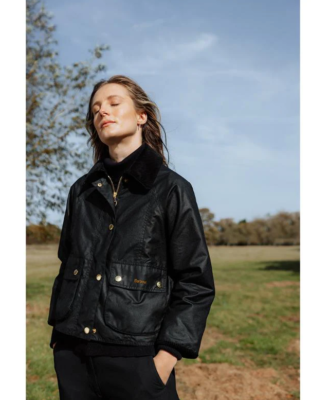 Black/Clas -Barbour Cropped Beadnell Ladies Wax Jacket MSRP Black/Clas -Barbour Cropped Beadnell Ladies Wax Jacket MSRP