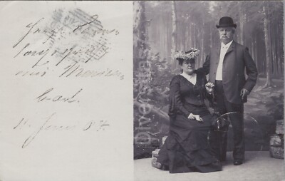 Foto, Portrait, Mann und Frau in Marienbad 1904, D/28