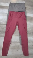 LOT OF 2 Active Life Leggings Women's SZ Small (25X25) Pockets, Mesh Vented Legs