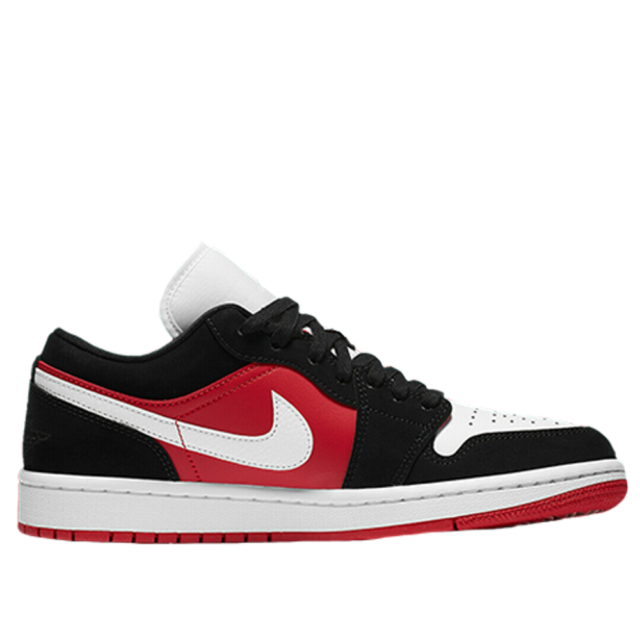 black red and white jordan 1 low top