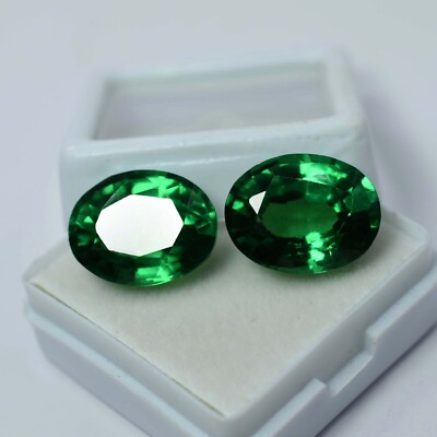 #ad Natural Colombian Emerald Pair 19.60 Ct Loose Gemstone GIE CERTIFIED Oval Cut $28.43