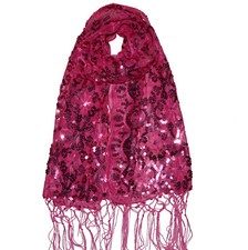 Schal Pareo Schleier Stola Tüll Pailletten Glänzend Party Glitzerschal Karneval