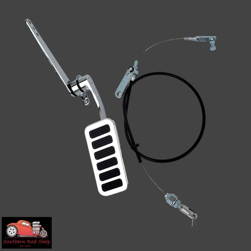 Polished Aluminum Throttle Gas Pedal Cable Firewall Mount Universal