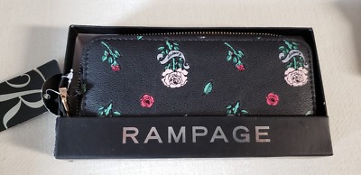 Rampage Rose Flower Zip Around Clutch Wallet New with Tags | eBay