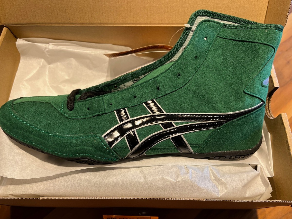 ASICS Wrestling Shoes 1083A001 Green x black silver Successor to