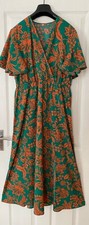 Plus size Ladies Summer green floral print  cap sleeve dress size 18/20
