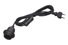 Meister Lampenfassung E27 5 Meter schwarz Lampenaufhängung mit Schalter Kabel