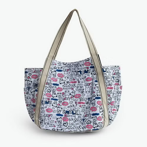 Öko Canvas Tasche - mehrere Prints - großer Schulter Shopper mit Taschen - Bild 16 von 54