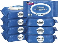 Cottonelle FreshFeel Flushable Wet Wipes for Adults and Kids, 8 Flip-Top Packs,