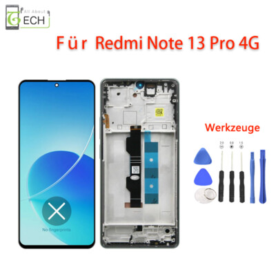 Für Xiaomi Redmi Note 13 Pro 4G 23117RA68G LCD Display mit Rahmen Bildschirm