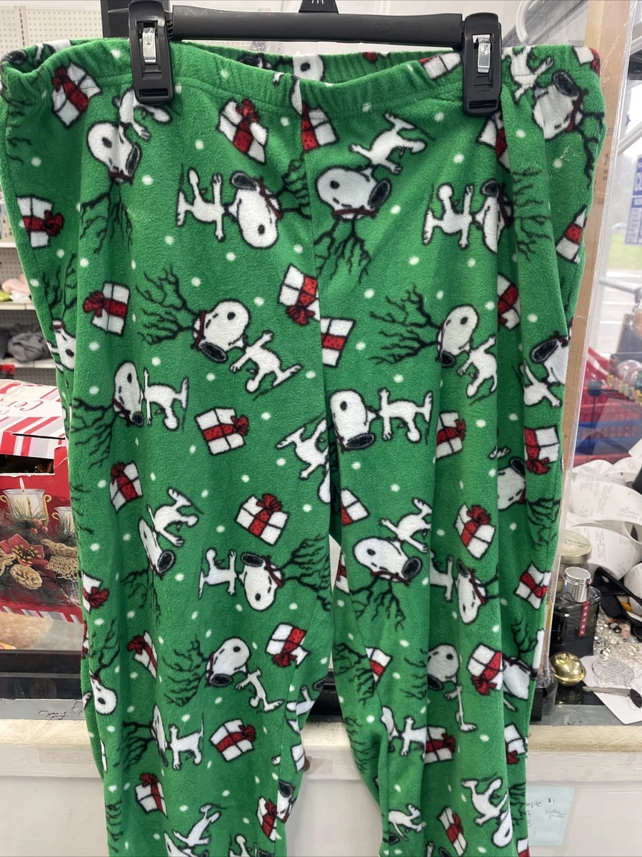 womens snoopy Christmas pajama bottoms size Large