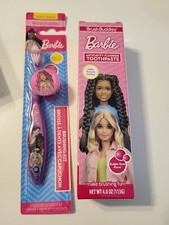 Barbie Brush Buddies Pink Soft Toothbrush Plu...