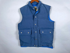 VTG 80s Down Puffer Vest Adult Medium Blue Snap Button Outdoors Friendship Tag