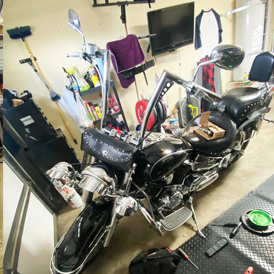 Manillar de suspensión de 10" 12" 14" para Harley Softail Dyna Sportster Foto 3 de 4