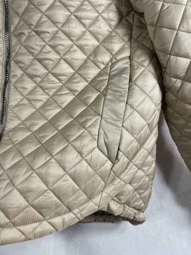 BCBG Maxazria zip front Puffer Down Metallic Tan Jacket size XL retail $248 - Picture 6 of 9