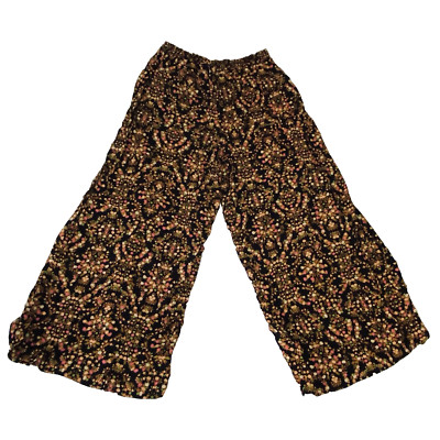 Xhilaration Crop Pants XS Boho Harem Full Open Leg Slit Floral Summer Casual  f
