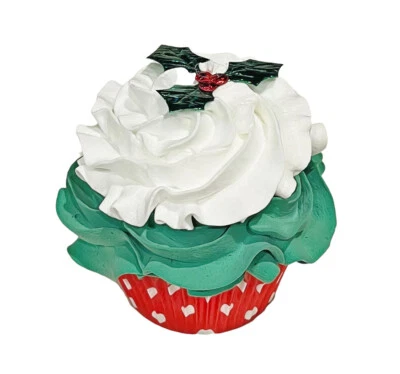 DEZICAKES Fake Cupcakes & Cake Artificial Food Christmas Holly Cupcake