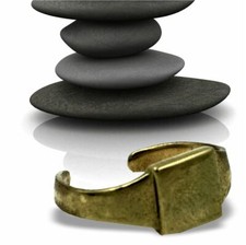 Dick Wicks Gold Pedestal Magnetic Ring