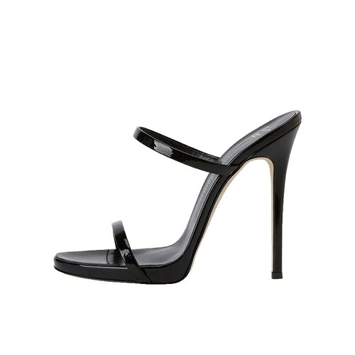 15cm High Thick Heel Platform Square Head, Transparent Sandals