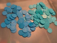 100 PCS 7/8" Bingo Chips Bingo Game Plastic Bingo Markers BLUE 100  -1.7oz