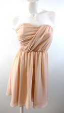 ASOS WOMENS STRAPLESS PINK CHIFFON PARTY DRESS SIZE 8