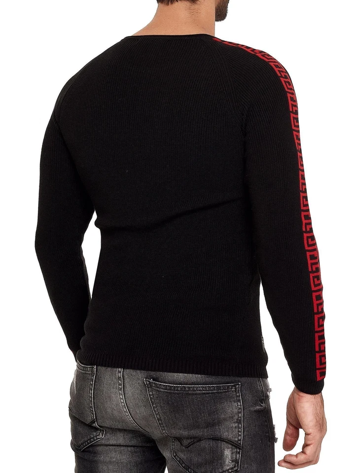 Redbridge Herren Strickpullover Pullover Knit Sweatshirt Slim-Fit Ornaments - Bild 4 von 4
