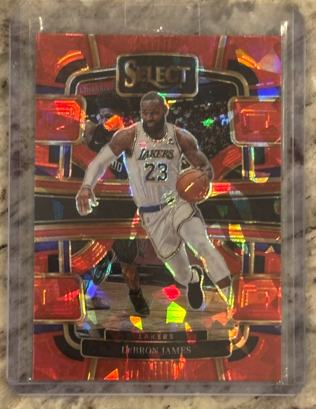 2023-24 Panini Select - Concourse LeBron James #66 Red Cracked Ice Prizm