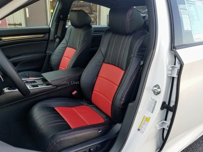 Katzkin Black Red Repla Leather Int Fits 2018 2020 Honda Accord