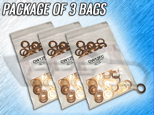 DW12FC 12MM FLAT SOLID COPPER WASHERS/GASKETS - PACK OF 300 - (12x18x1.5mm) - Bild 2 von 3