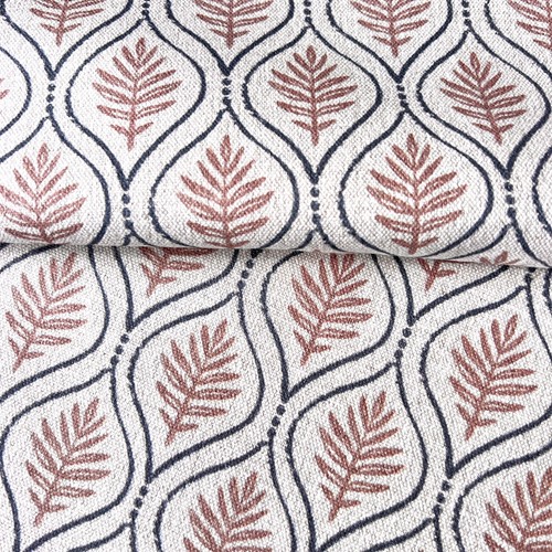 1466. Calvia Rose BLOCK PRINT-Linen/Cotton Cushion Cover, Various sizes - Picture 3 of 4