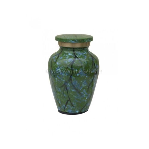 Mini Green Brass Cremation Urn for Keepsake Cremation Ashes