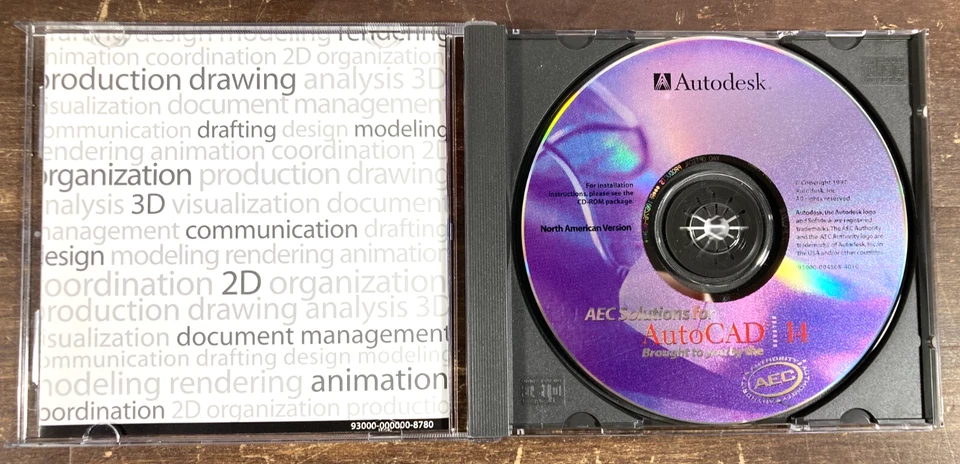 Soluciones AEC de colección para software AutoCAD 14 CD-ROM Windows 95 AutoDesk 1997 Foto 2 de 4