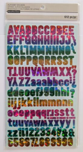 Regenbogen Prismatisches Alphabet Buchstaben & Zahlen Scrapbooking Aufkleber Erinnerungen