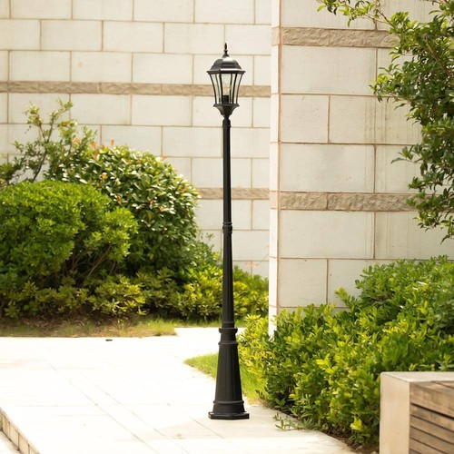 LUTEC Single Head 1-Light Black Outdoor Post Lantern - Picture 7 of 7