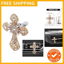 Bling Car Air Vent Clip, Crystal Cross Car Air Fresheners, Rhinestone Vehicle...