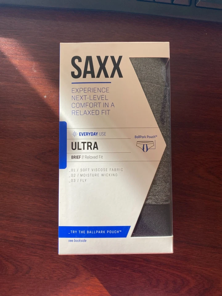 Hombres SAXX Ultra Fly Súper Suave BRIEFS "Sal y Pimienta" XXLarge Foto 3 de 4