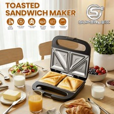 SUPERLEX Toastie Maker 2 Slice Sandwich Toaster Machine Non-Stick Easy to Clean